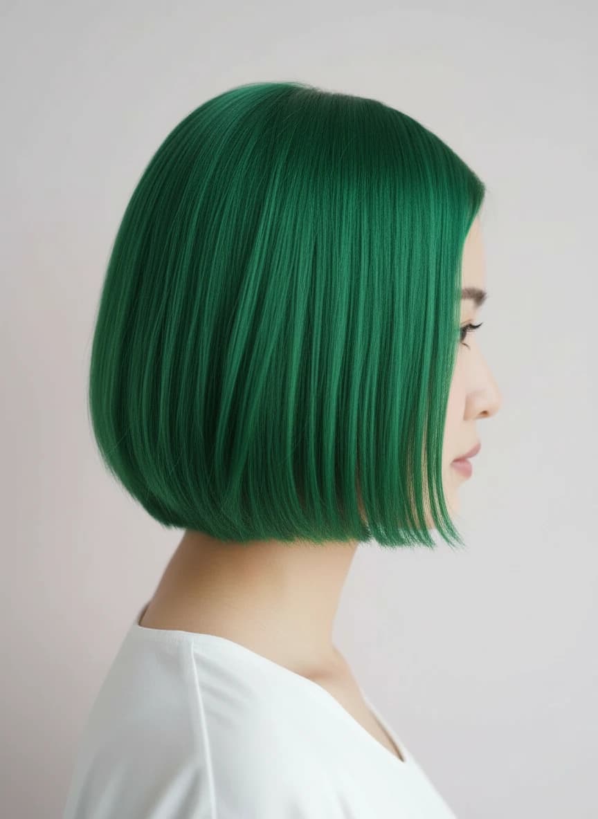 After photo (Emerald Green) - AI hair color changer example ex06